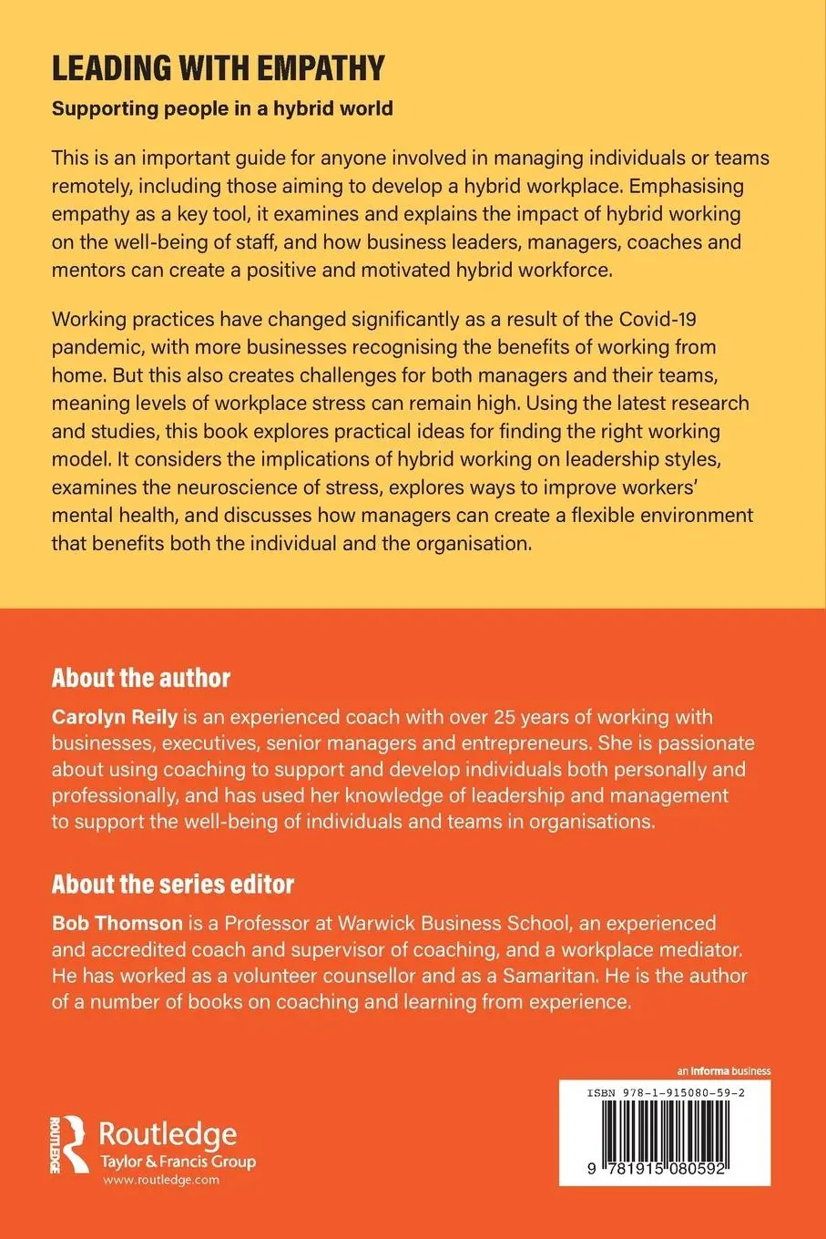 Rückseite: 9781915080592 | Leading with Empathy | Supporting People in a Hybrid World | Reily