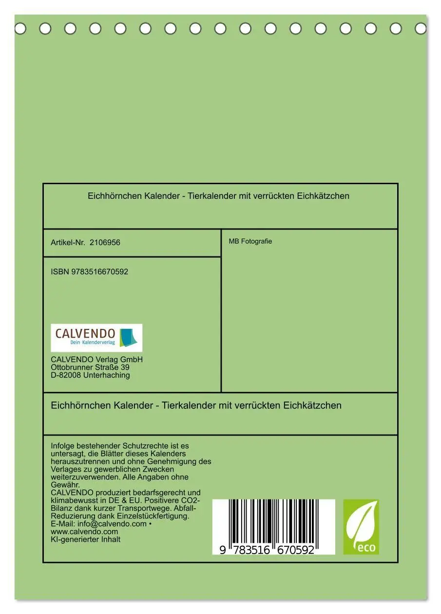 Bild: 9783516670592 | Eichhörnchen Kalender - Tierkalender mit verrückten Eichkätzchen...