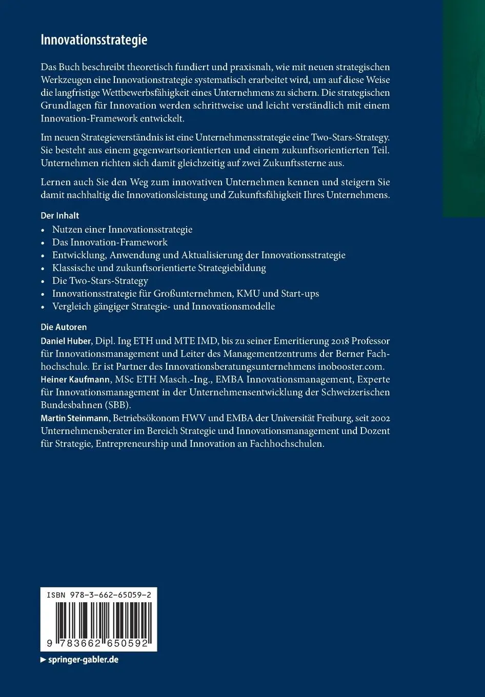 Rückseite: 9783662650592 | Innovationsstrategie | Die Brücke zur Unternehmenszukunft | Buch