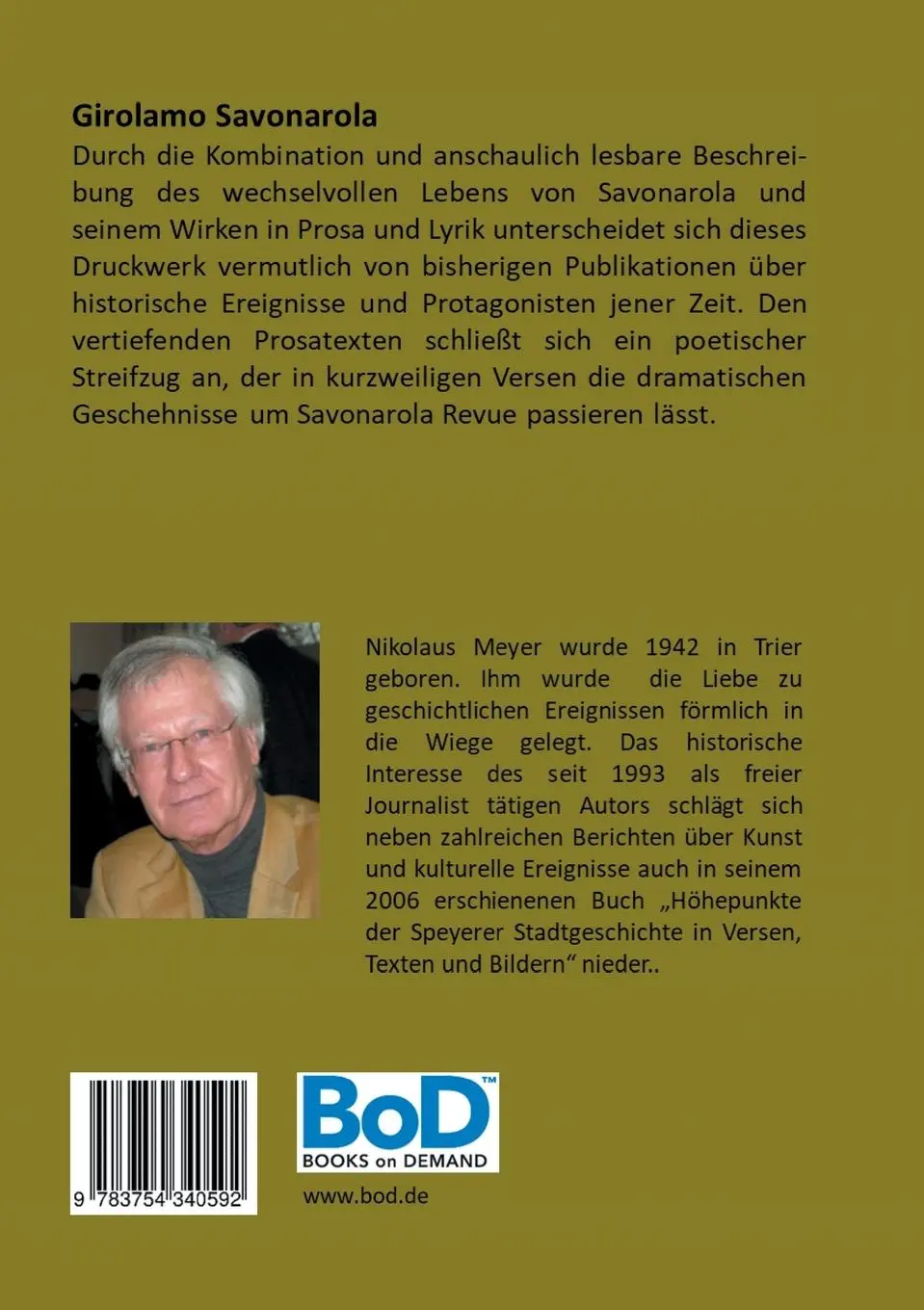 Rückseite: 9783754340592 | Girolamo Savonarola | Nikolaus Meyer | Taschenbuch | Paperback | 60 S.