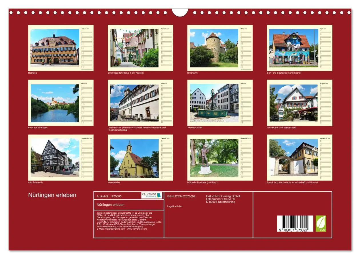 Bild: 9783457570692 | Nürtingen erleben (Wandkalender 2026 DIN A3 quer), CALVENDO...