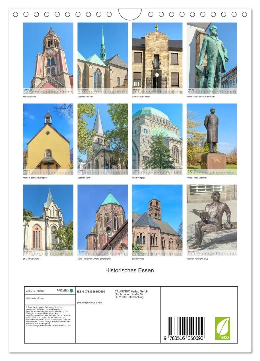 Bild: 9783516350692 | Historisches Essen (Wandkalender 2026 DIN A4 hoch), CALVENDO...