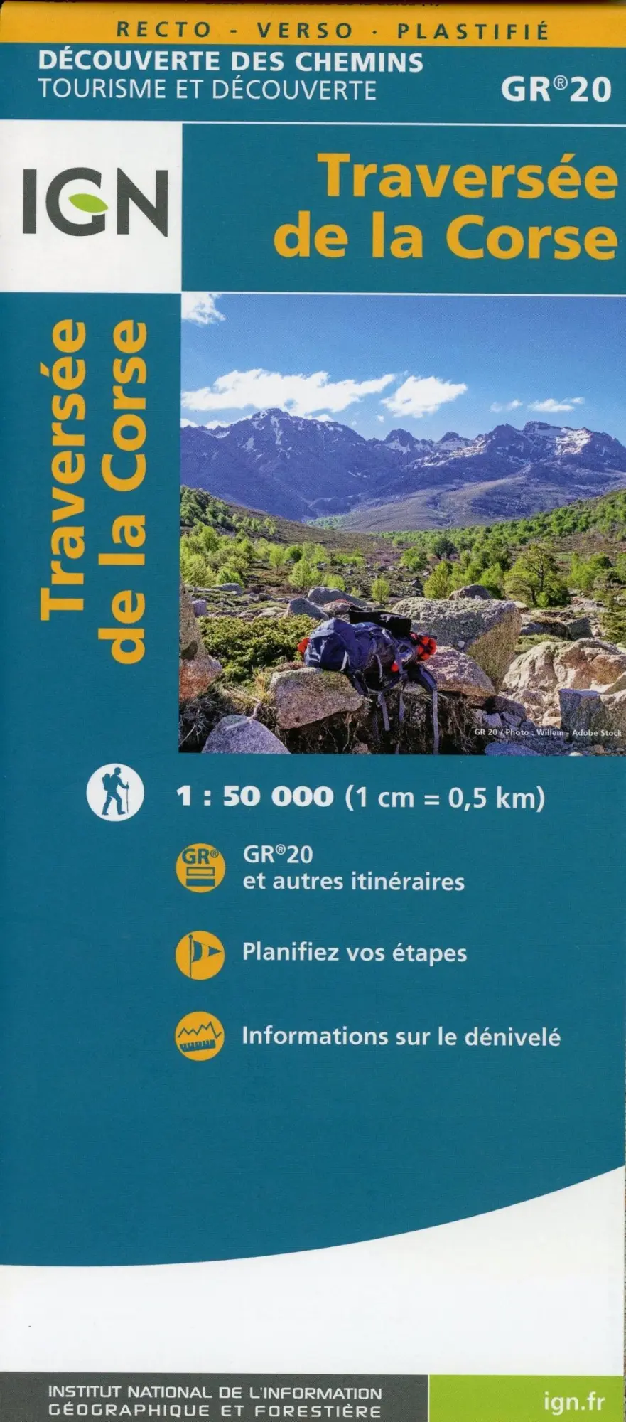 Cover: 9782758550792 | Traversée de la Corse GR20 1:50 000 | Grande Randonnée 20 Korsika