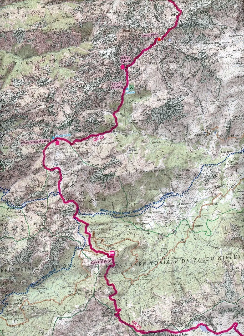 Bild: 9782758550792 | Traversée de la Corse GR20 1:50 000 | Grande Randonnée 20 Korsika
