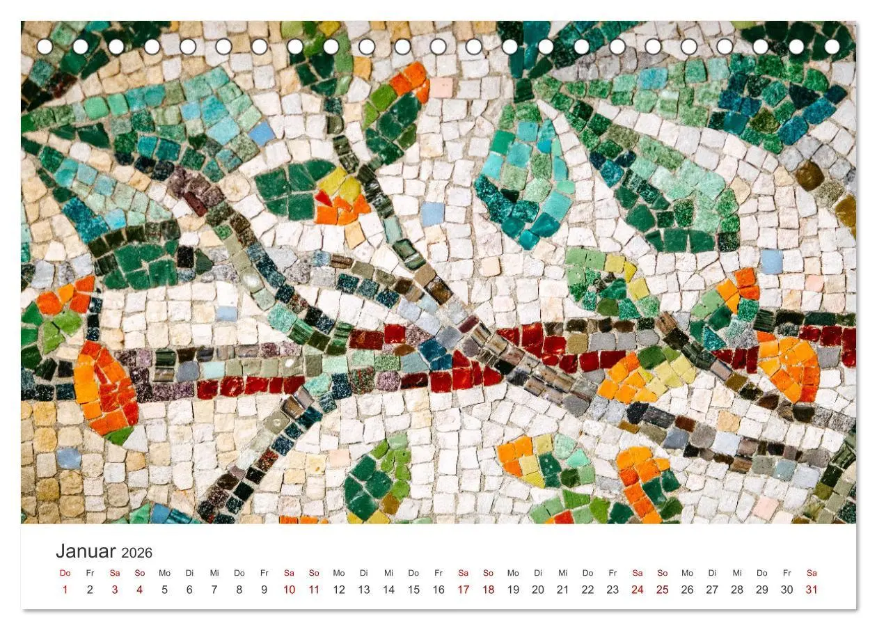 Bild: 9783457560792 | Kunstvolle Mosaike (Tischkalender 2026 DIN A5 quer), CALVENDO...