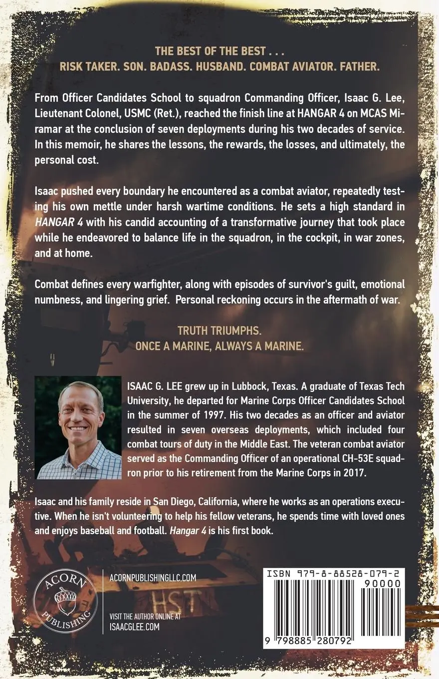 Rückseite: 9798885280792 | Hangar 4 | A Combat Aviator's Memoir | Isaac G. Lee | Taschenbuch