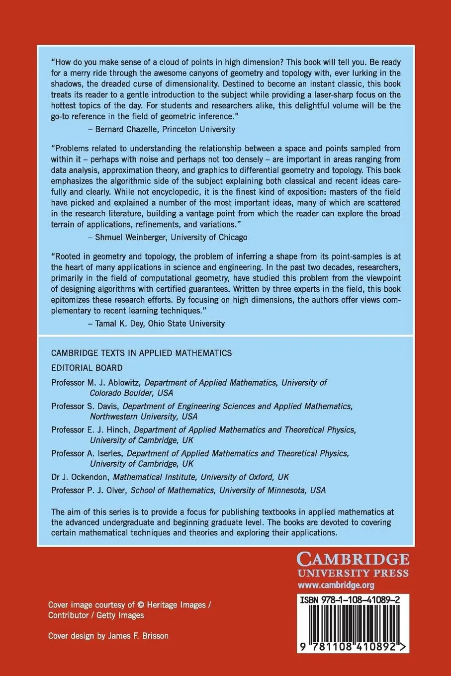 Rückseite: 9781108410892 | Geometric and Topological Inference | Jean-Daniel Boissonnat (u. a.)