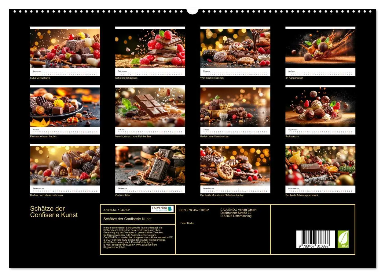 Bild: 9783457310892 | Schätze der Confiserie Kunst (hochwertiger Premium Wandkalender...