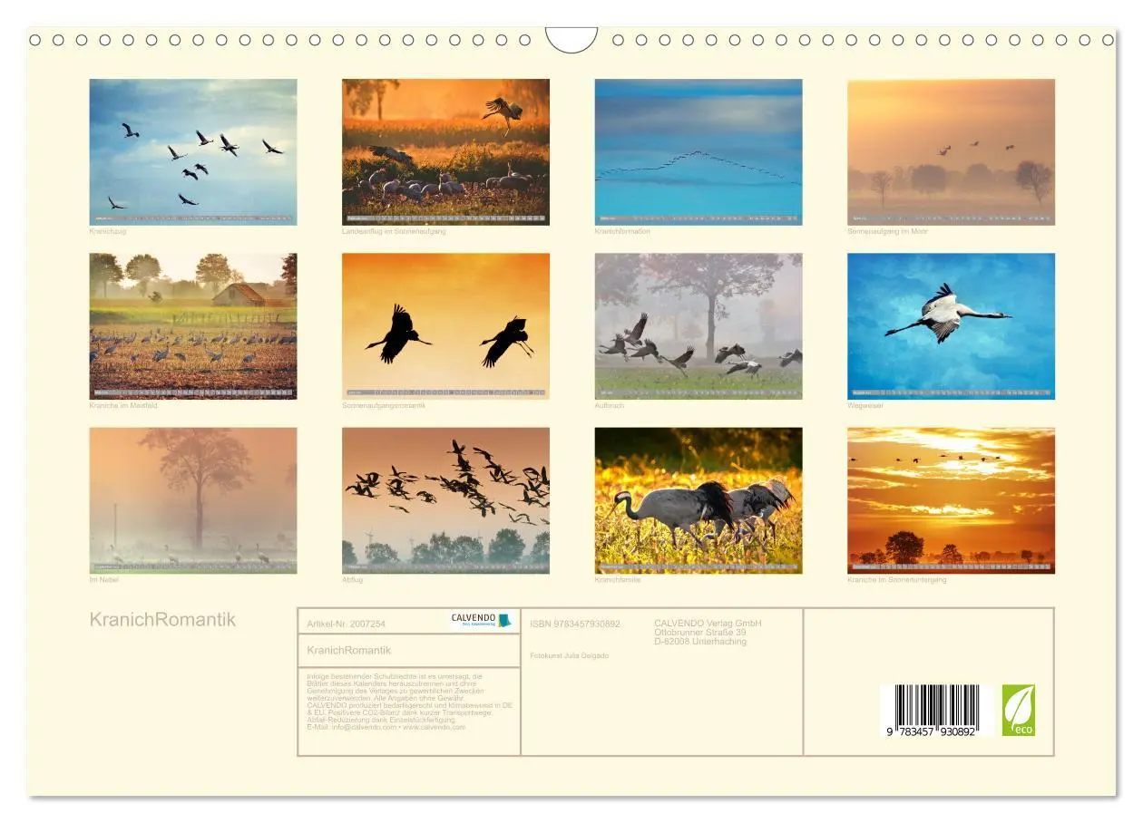 Bild: 9783457930892 | KranichRomantik (Wandkalender 2026 DIN A3 quer), CALVENDO...