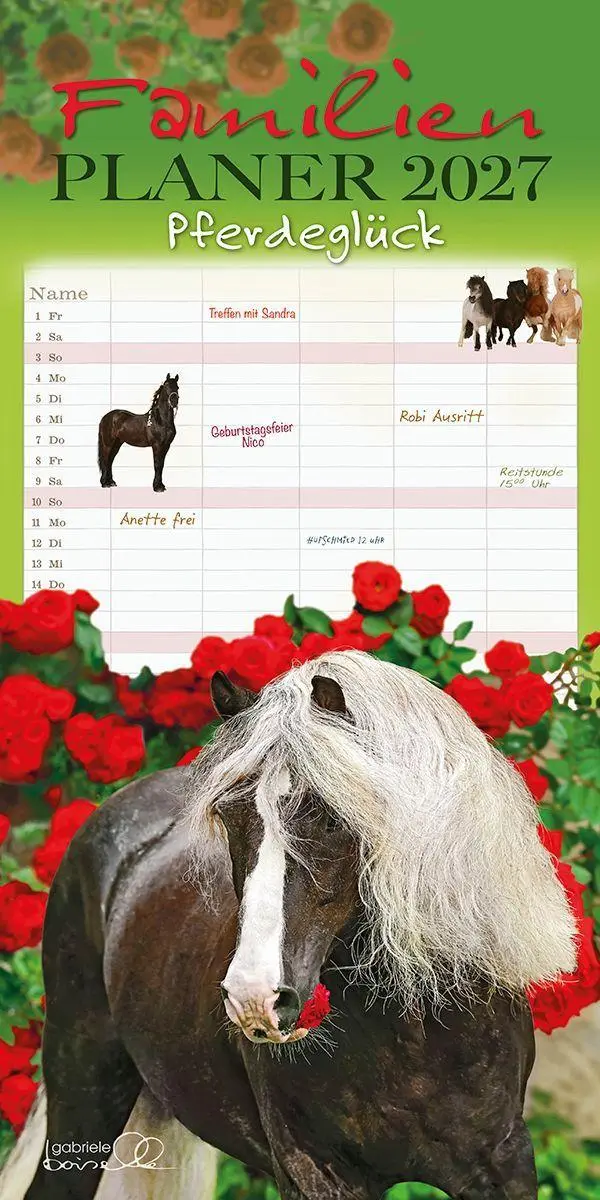 Cover: 9783964120892 | Familienplaner Pferderdeglück 2027 | Gabriele Boiselle | Kalender