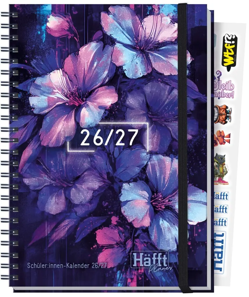 Cover: 4029357110992 | Häfft PLANER 26/27 Premium - Schüler-Kalender [Dark Bloom] | Reiter