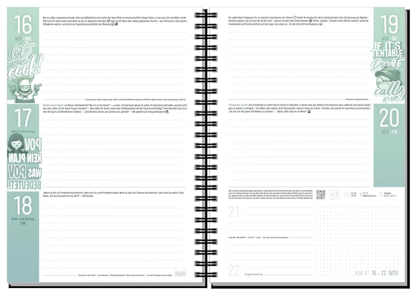 Bild: 4029357110992 | Häfft PLANER 26/27 Premium - Schüler-Kalender [Dark Bloom] | Reiter