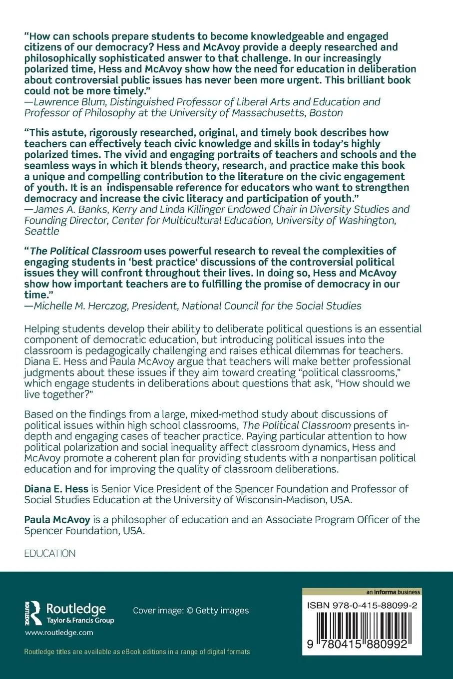 Rückseite: 9780415880992 | The Political Classroom | Evidence and Ethics in Democratic Education