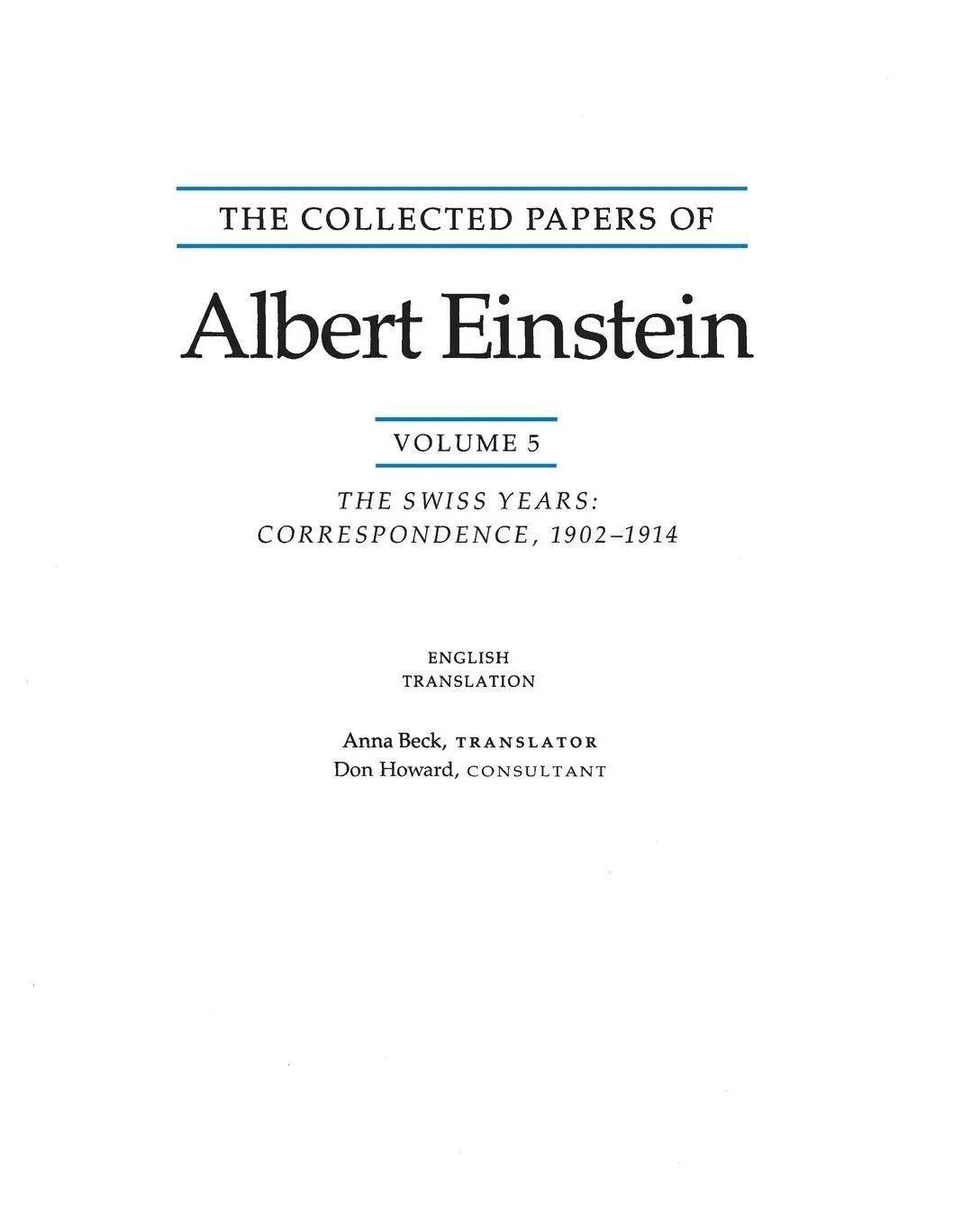 Cover: 9780691000992 | The Collected Papers of Albert Einstein, Volume 5 (English) | Einstein