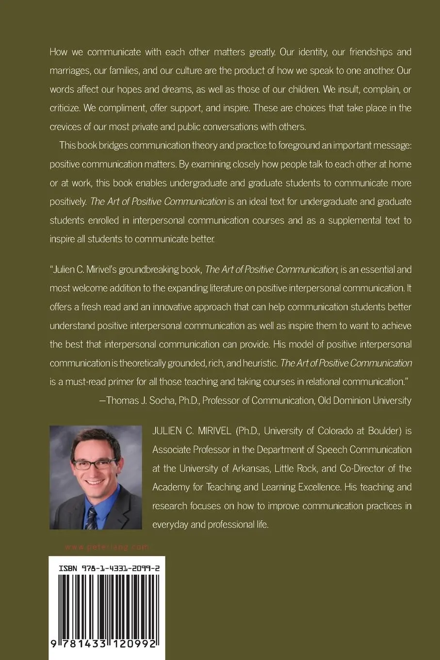 Rückseite: 9781433120992 | The Art of Positive Communication | Theory and Practice | Mirivel