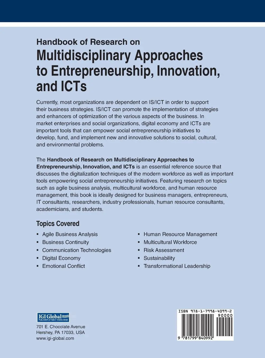 Rückseite: 9781799840992 | Handbook of Research on Multidisciplinary Approaches to...