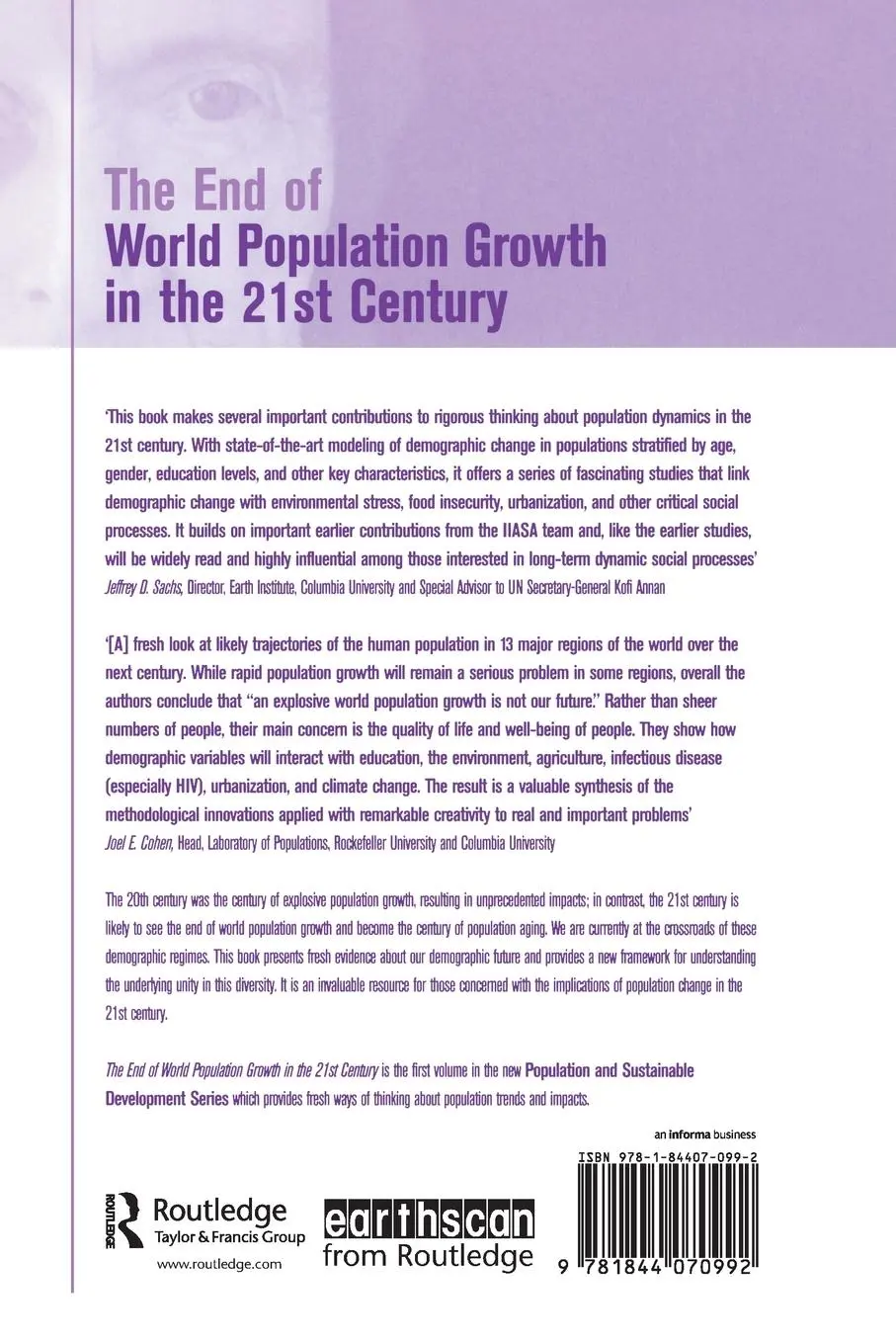 Rückseite: 9781844070992 | The End of World Population Growth in the 21st Century | Sanderson