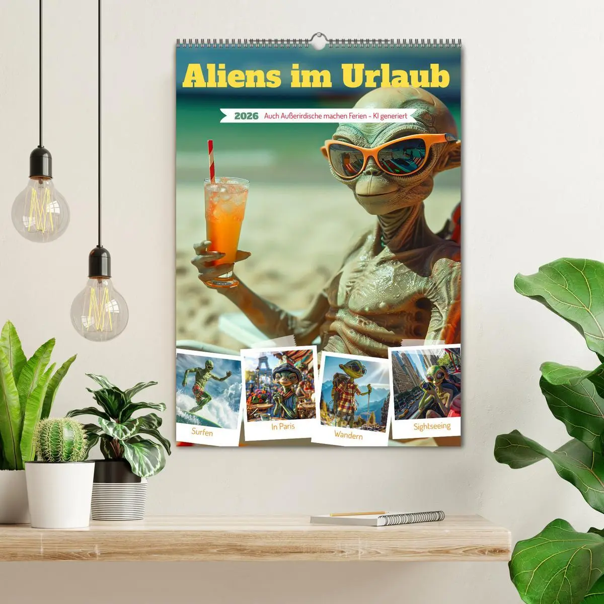 Bild: 9783516250992 | Aliens im Urlaub (Wandkalender 2026 DIN A2 hoch), CALVENDO...