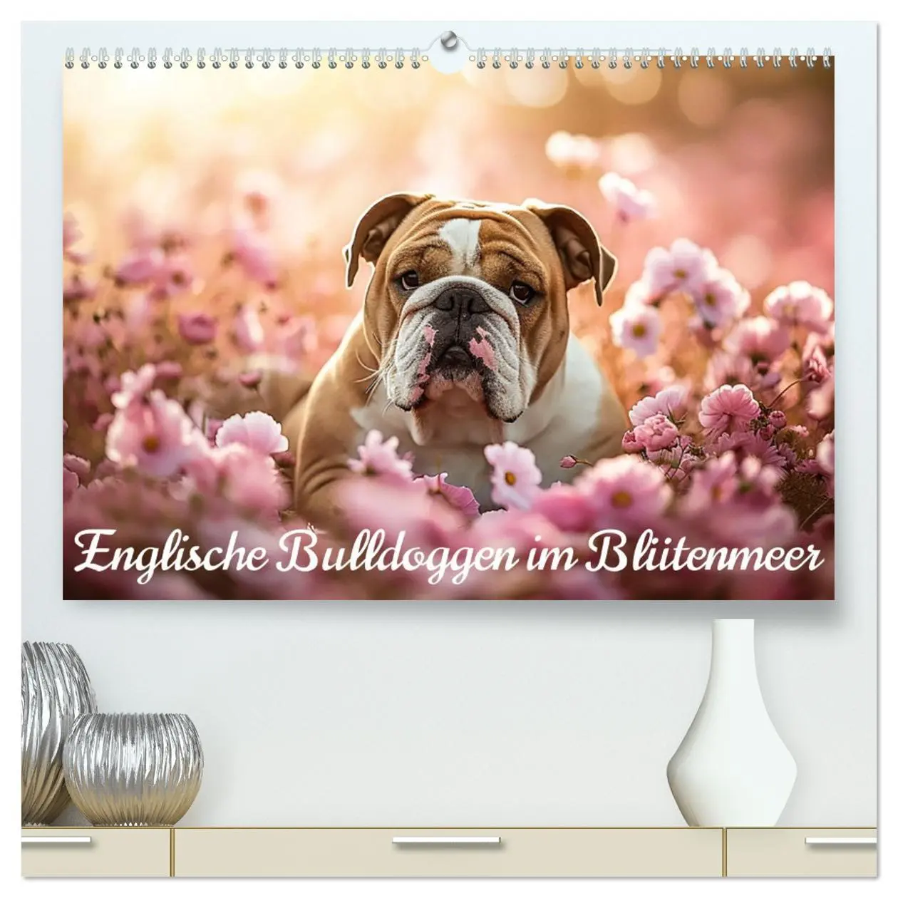 Cover: 9783457431092 | Englische Bulldoggen im Blütenmeer (hochwertiger Premium...