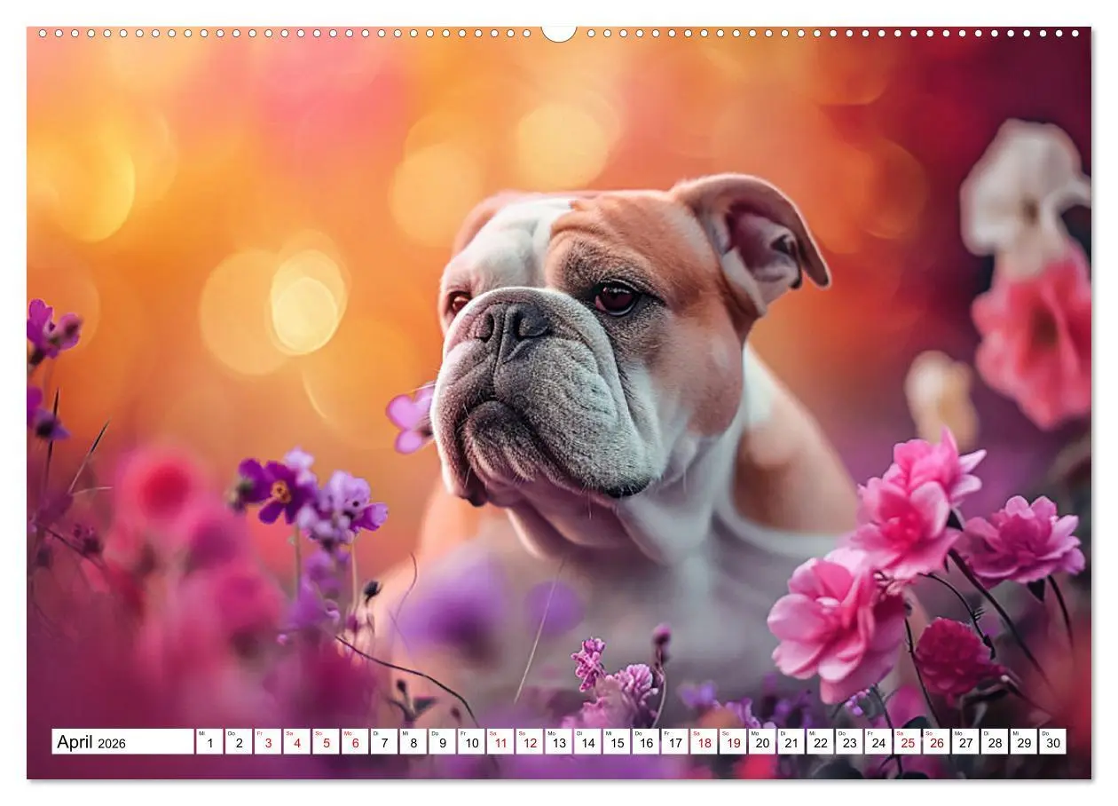 Bild: 9783457431092 | Englische Bulldoggen im Blütenmeer (hochwertiger Premium...