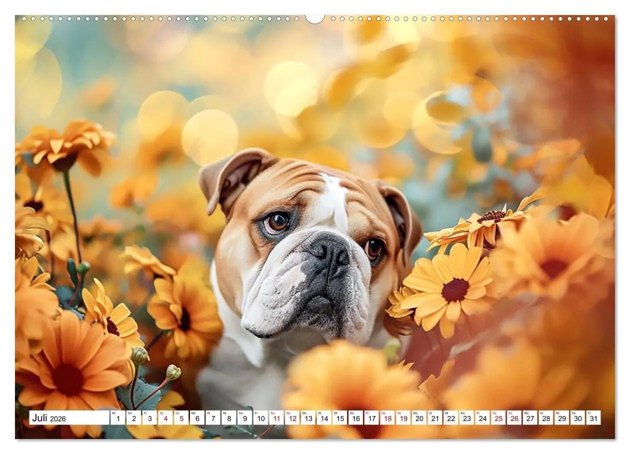 Bild: 9783457431092 | Englische Bulldoggen im Blütenmeer (hochwertiger Premium...