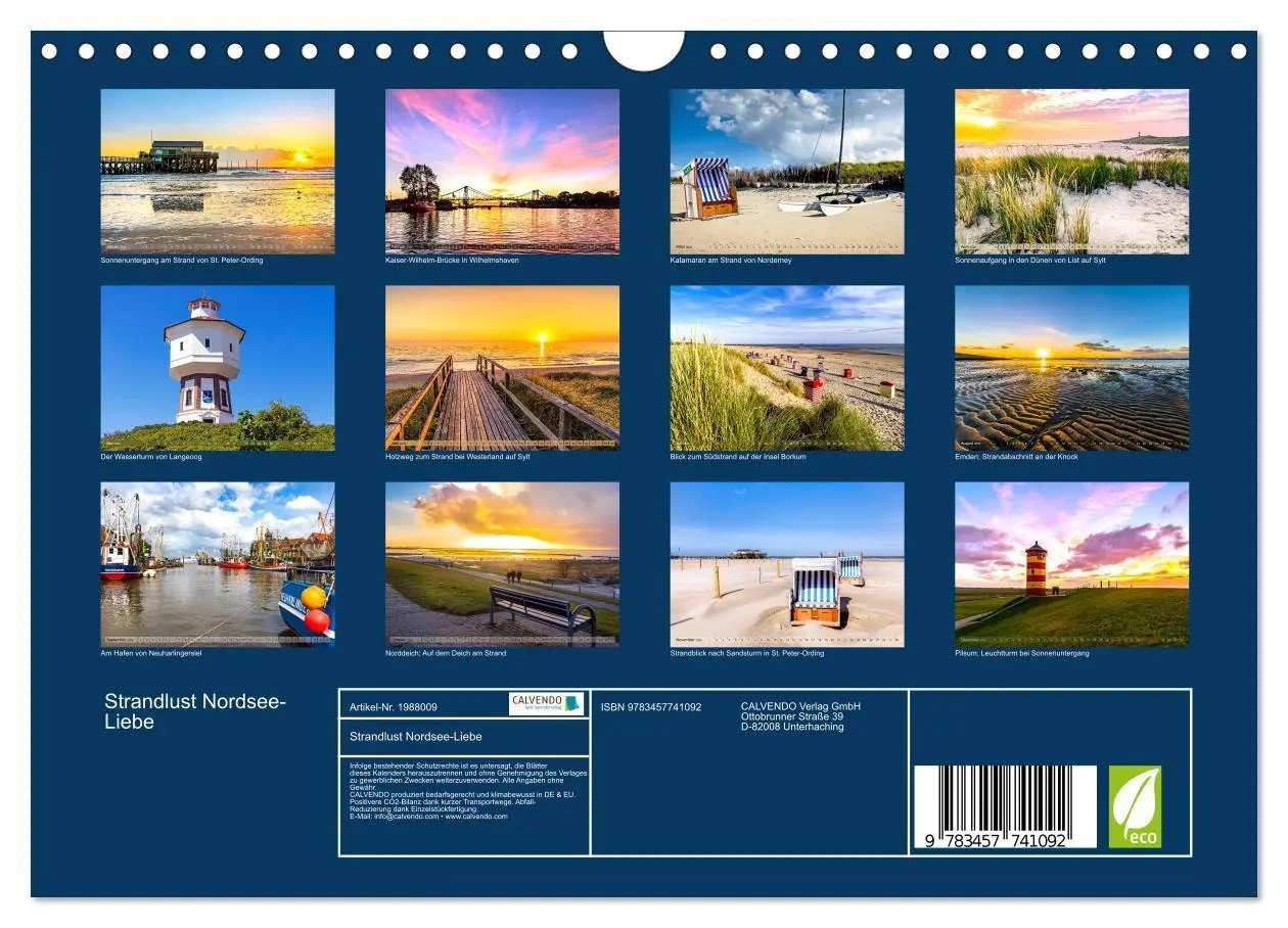 Bild: 9783457741092 | Strandlust Nordsee-Liebe (Wandkalender 2026 DIN A4 quer), CALVENDO...