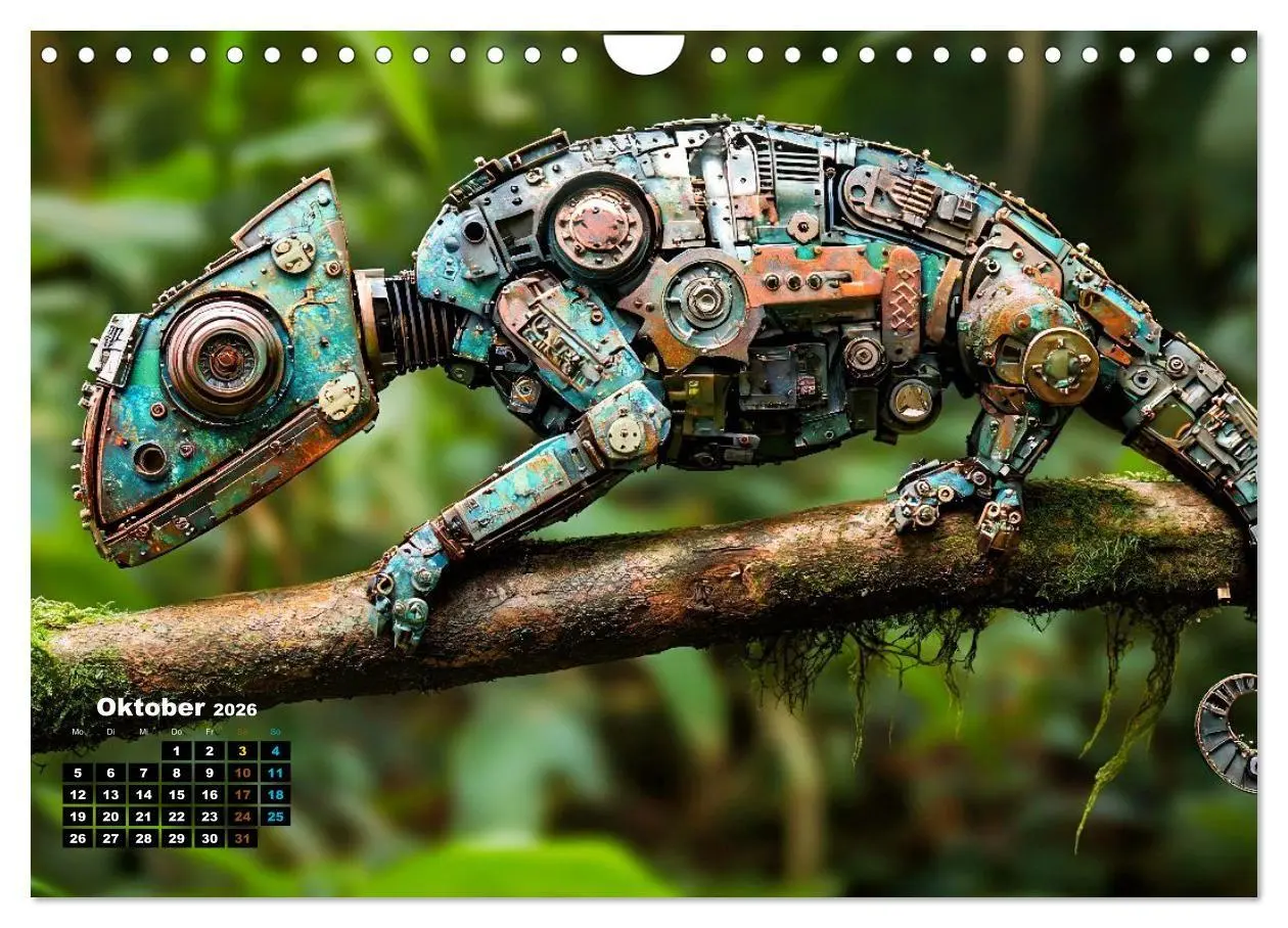 Bild: 9783516691092 | Chamäleon Artwork (Wandkalender 2026 DIN A4 quer), CALVENDO...