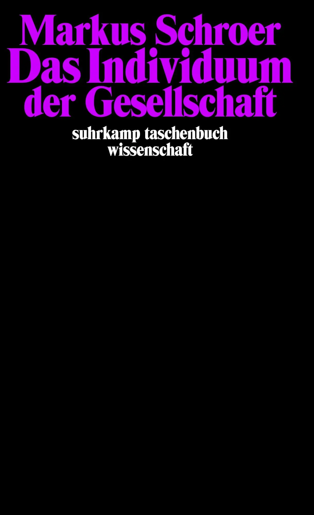 Cover: 9783518291092 | Das Individuum der Gesellschaft | Markus Schroer | Taschenbuch | 2001