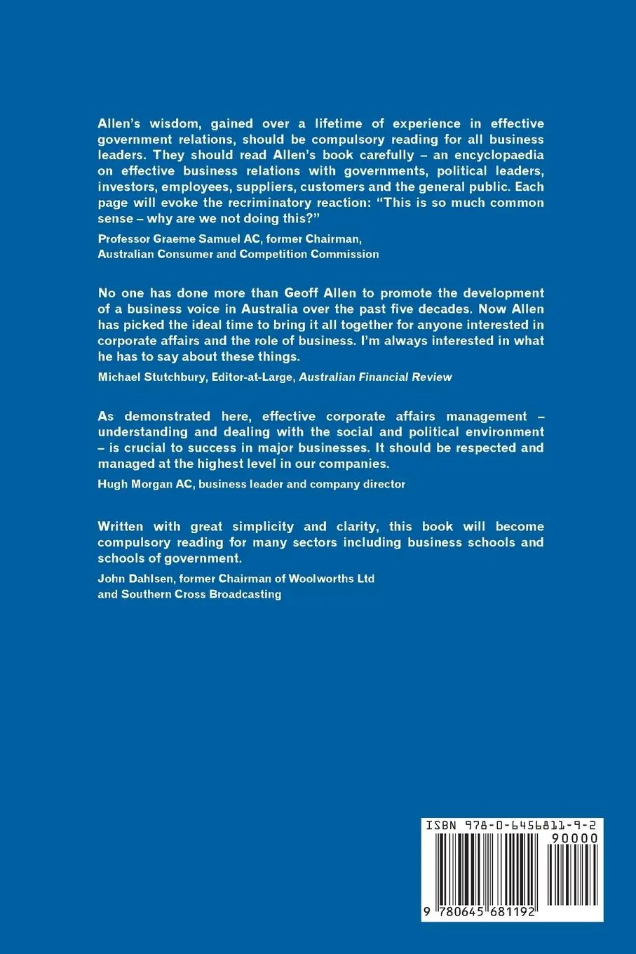 Rückseite: 9780645681192 | Business, Government &amp; Society | Managing Corporate Public Affairs