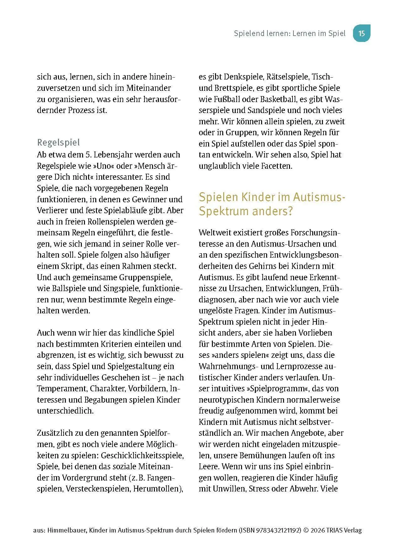 Bild: 9783432121192 | Kinder im Autismus-Spektrum durch Spielen fördern | Himmelbauer | Buch