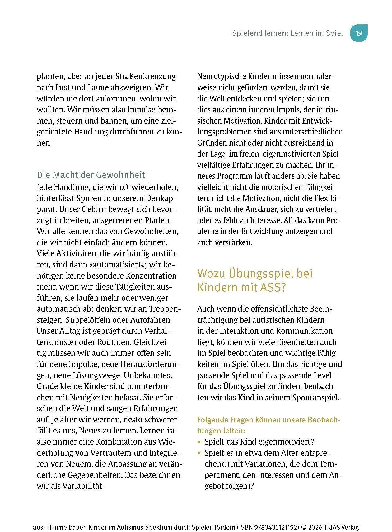 Bild: 9783432121192 | Kinder im Autismus-Spektrum durch Spielen fördern | Himmelbauer | Buch