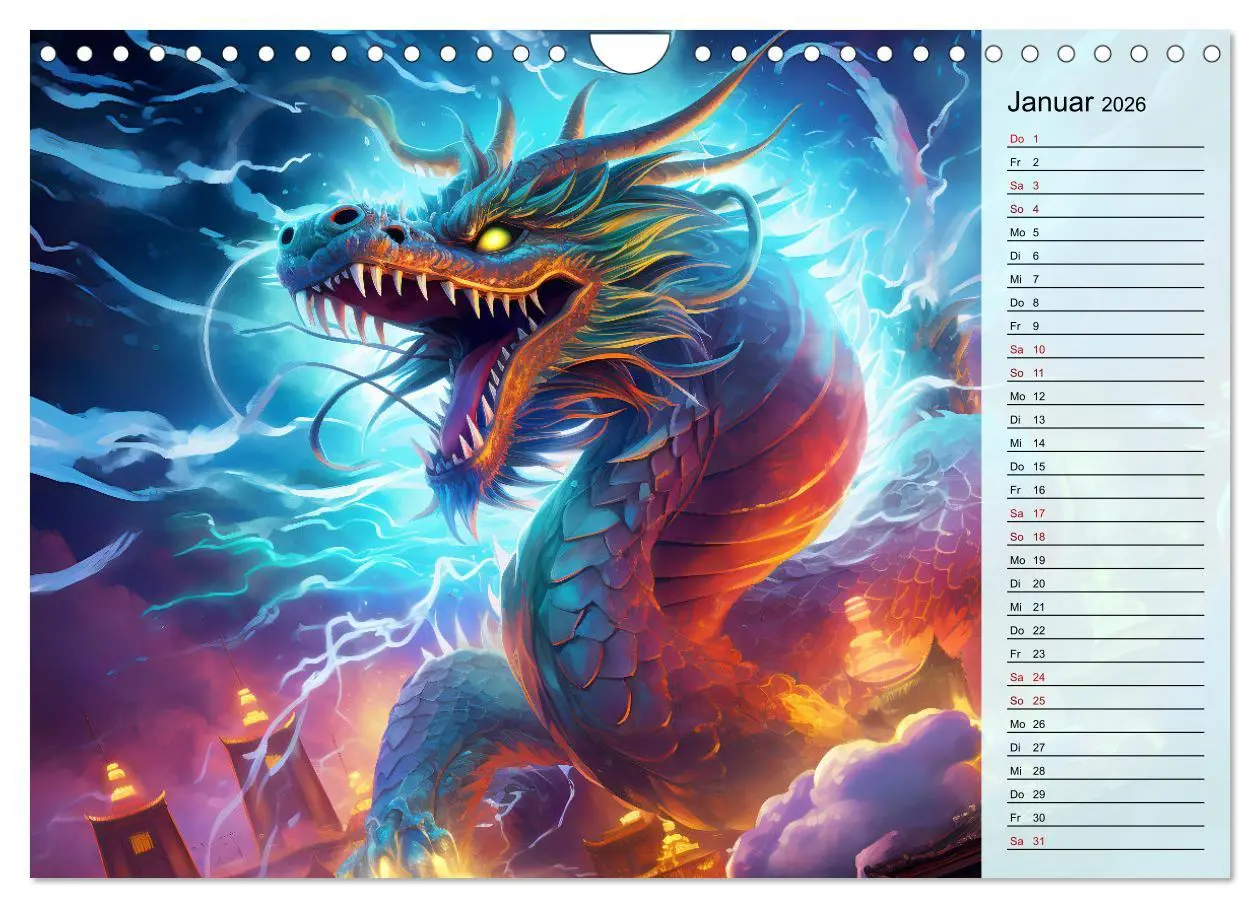 Bild: 9783457351192 | Drachen-Jahr - Kalenderplaner im Stile des chinesischen...