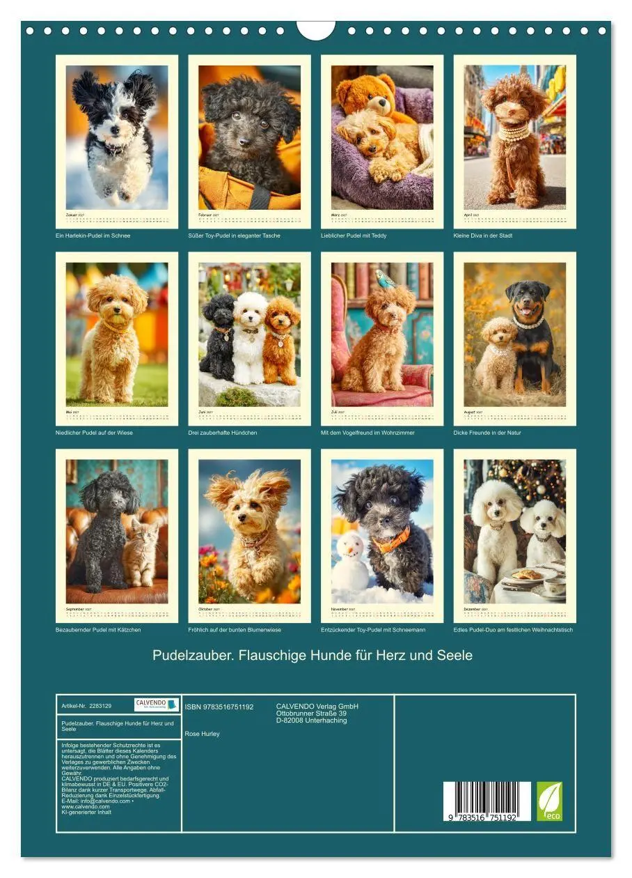 Bild: 9783516751192 | Pudelzauber. Flauschige Hunde für Herz und Seele (Wandkalender 2027...
