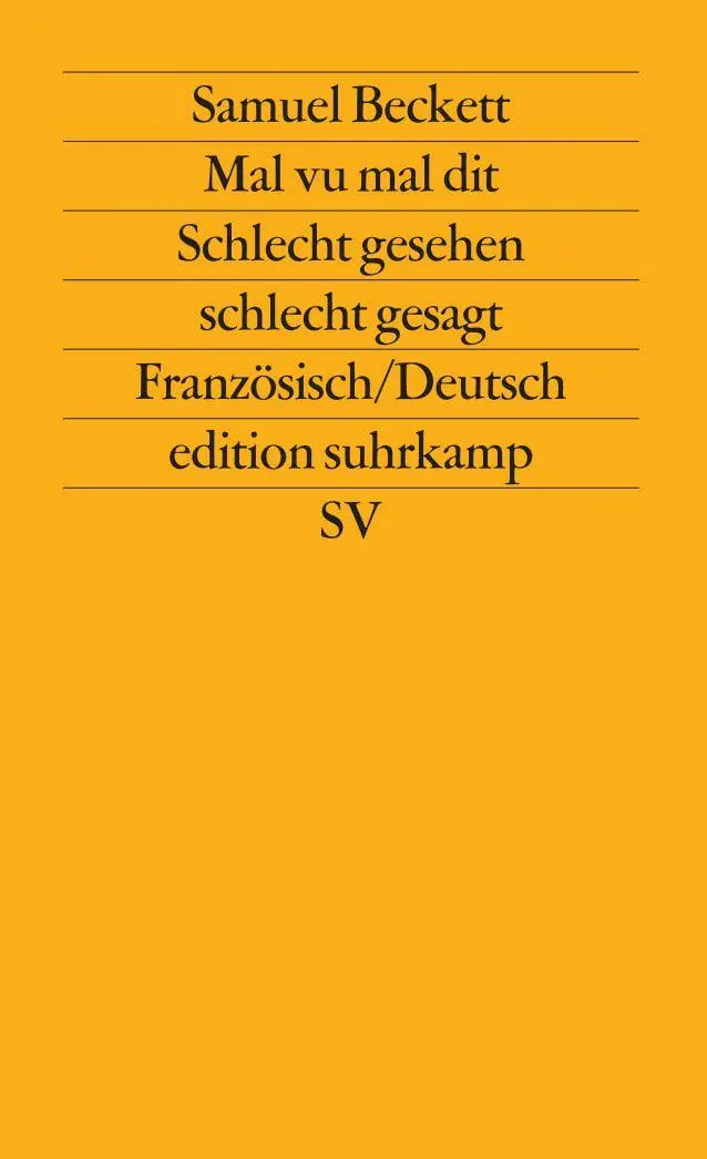 Cover: 9783518111192 | Mal vu mal dit | Französisch/Deutsch | Samuel Beckett | Taschenbuch