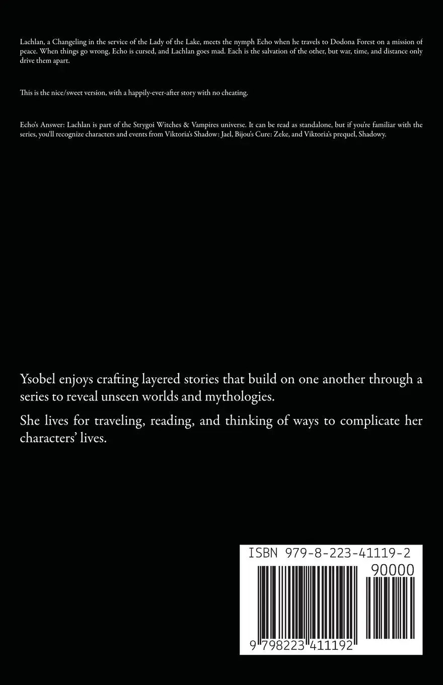Rückseite: 9798223411192 | Echo's Answer | Lachlan | Ysobel Black | Taschenbuch | Englisch | 2023