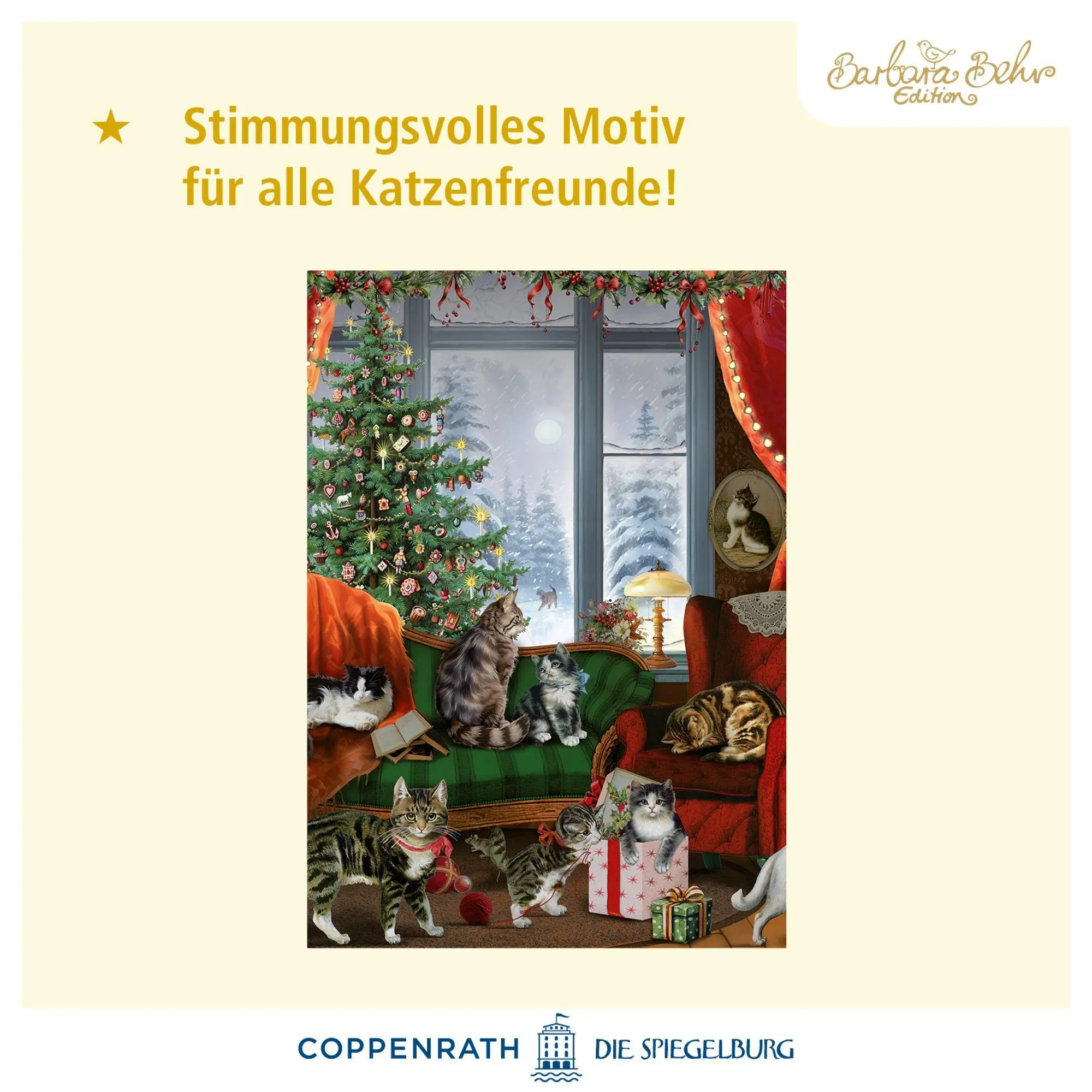 Bild: 4050003971292 | A4-Wand-Adventskalender - Katzen am Fenster | Barbara Behr | Kalender