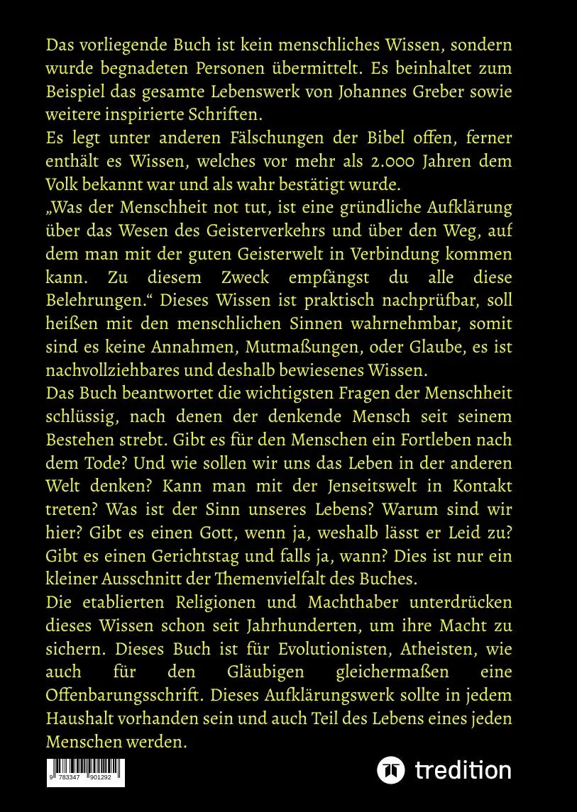 Rückseite: 9783347901292 | 3.Auflage Das geheime Wissen - Das wichtigste Buch für die Menschheit!