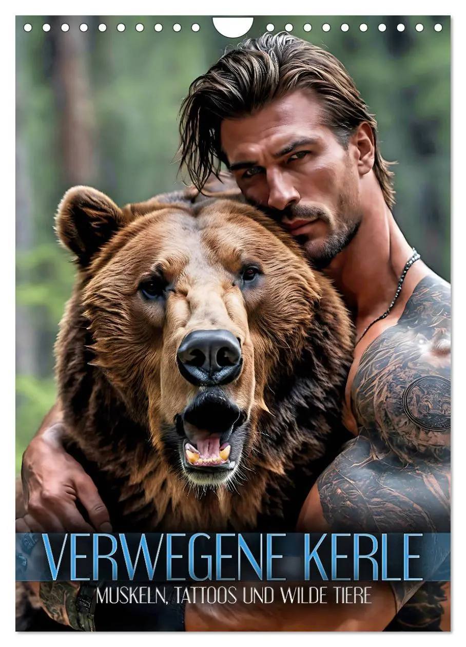 Cover: 9783516291292 | Verwegene Kerle - Muskeln, Tattoos und wilde Tiere (Wandkalender...