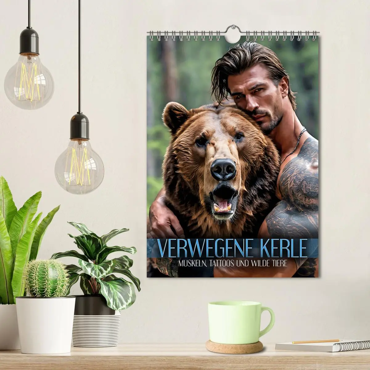 Bild: 9783516291292 | Verwegene Kerle - Muskeln, Tattoos und wilde Tiere (Wandkalender...