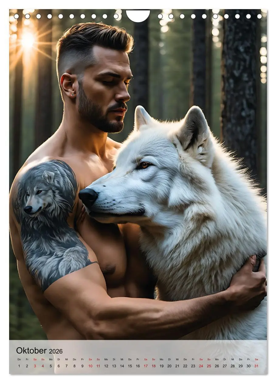 Bild: 9783516291292 | Verwegene Kerle - Muskeln, Tattoos und wilde Tiere (Wandkalender...
