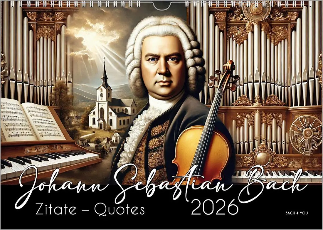 Cover: 9783969031292 | Der Bach-Zitate-Kalender, ein Musik-Kalender 2026, DIN A3 | Jr. | 2026