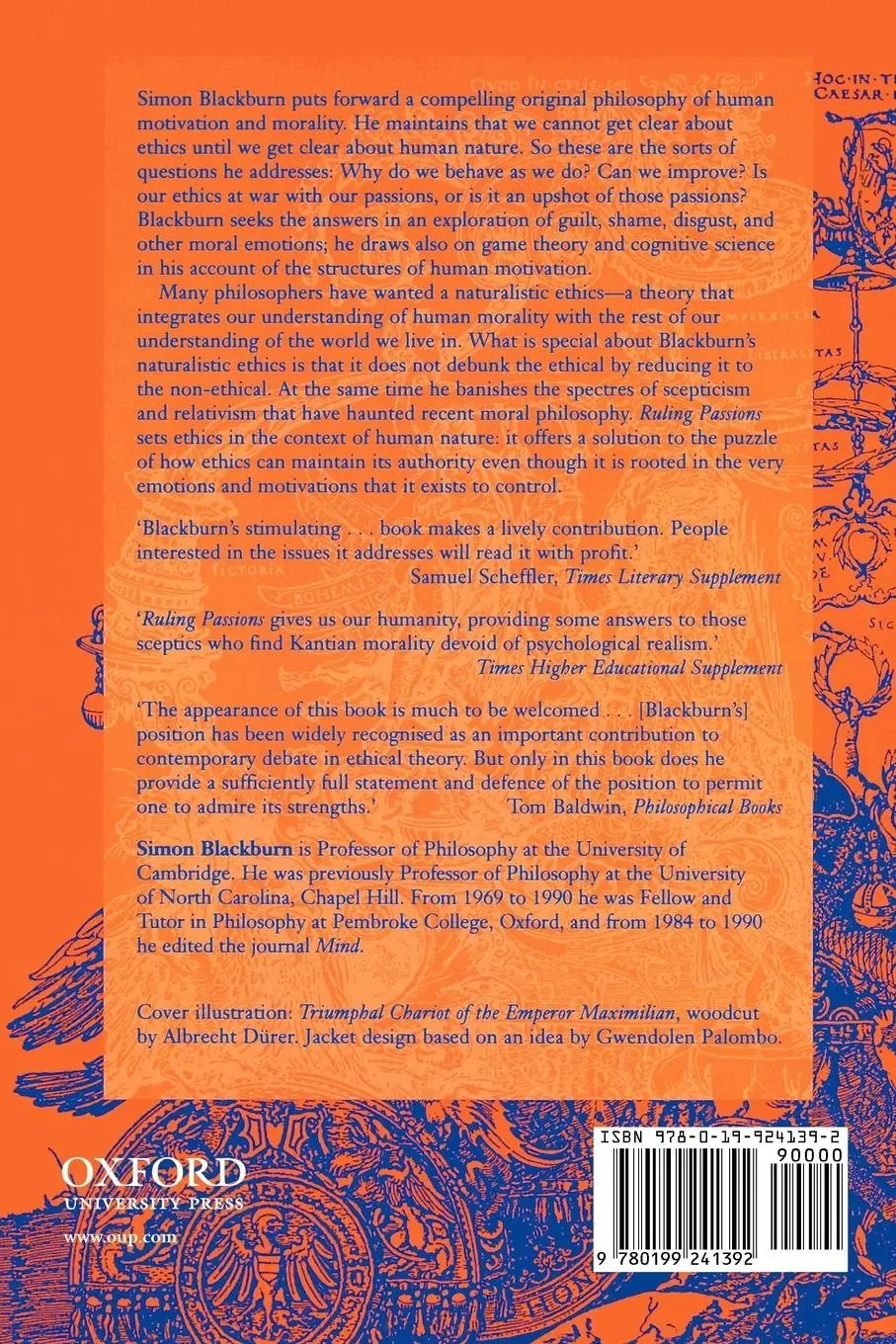 Rückseite: 9780199241392 | Ruling Passions | A Theory of Practical Reasoning | Simon Blackburn