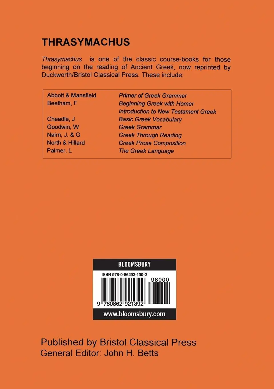 Rückseite: 9780862921392 | Thrasymachus | Greek Through Reading | C. W. Peckett (u. a.) | Buch