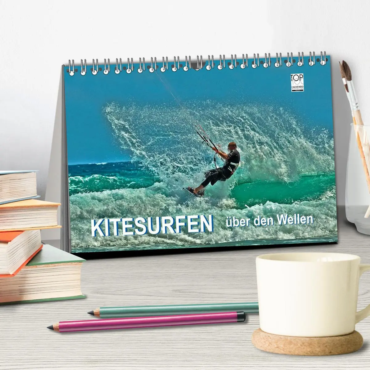 Bild: 9783516041392 | Kitesurfen - über den Wellen (Tischkalender 2026 DIN A5 quer),...