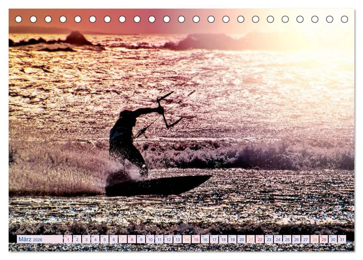 Bild: 9783516041392 | Kitesurfen - über den Wellen (Tischkalender 2026 DIN A5 quer),...