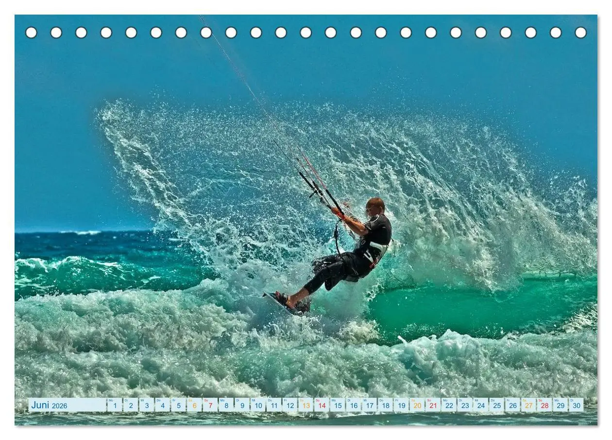 Bild: 9783516041392 | Kitesurfen - über den Wellen (Tischkalender 2026 DIN A5 quer),...