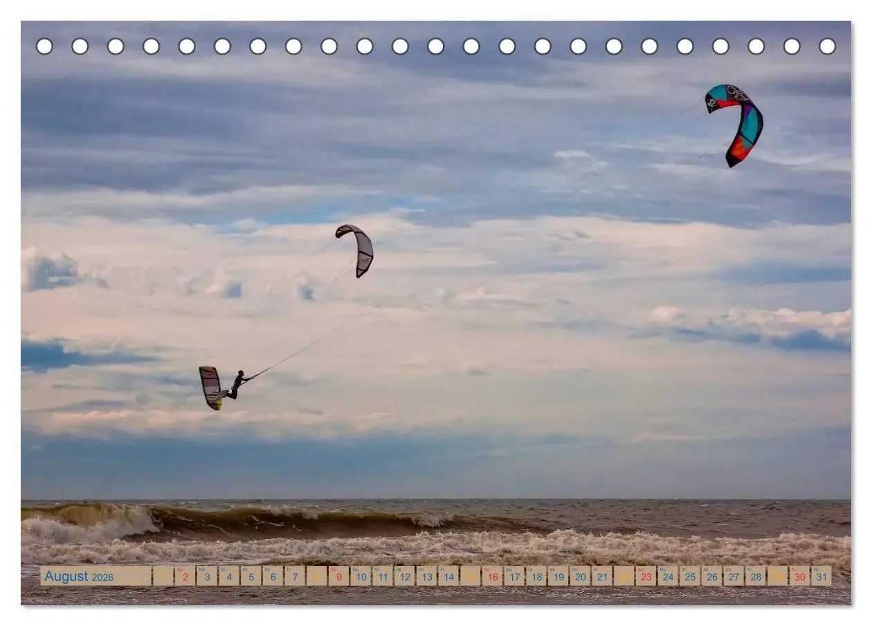 Bild: 9783516041392 | Kitesurfen - über den Wellen (Tischkalender 2026 DIN A5 quer),...