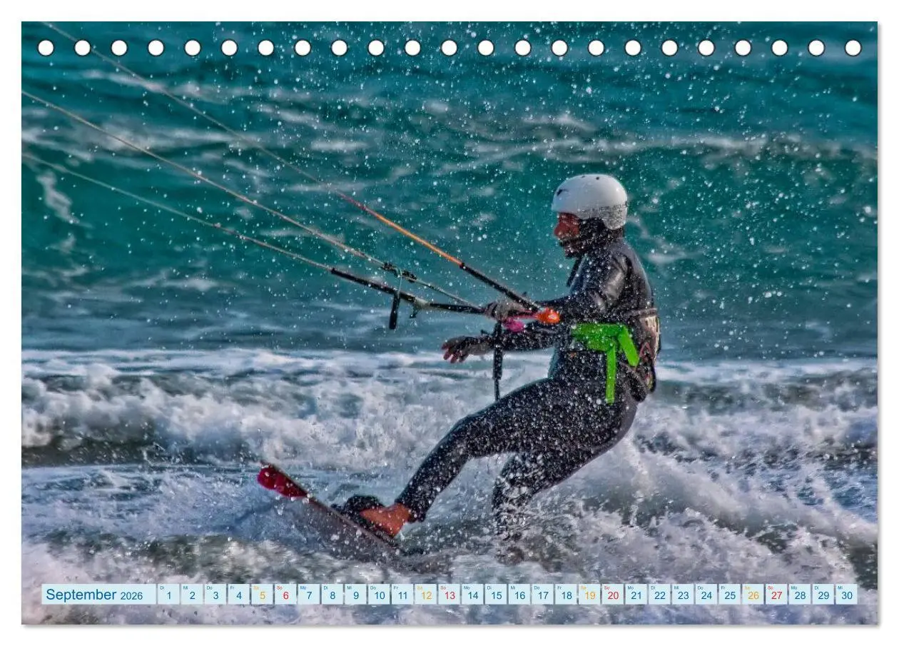 Bild: 9783516041392 | Kitesurfen - über den Wellen (Tischkalender 2026 DIN A5 quer),...