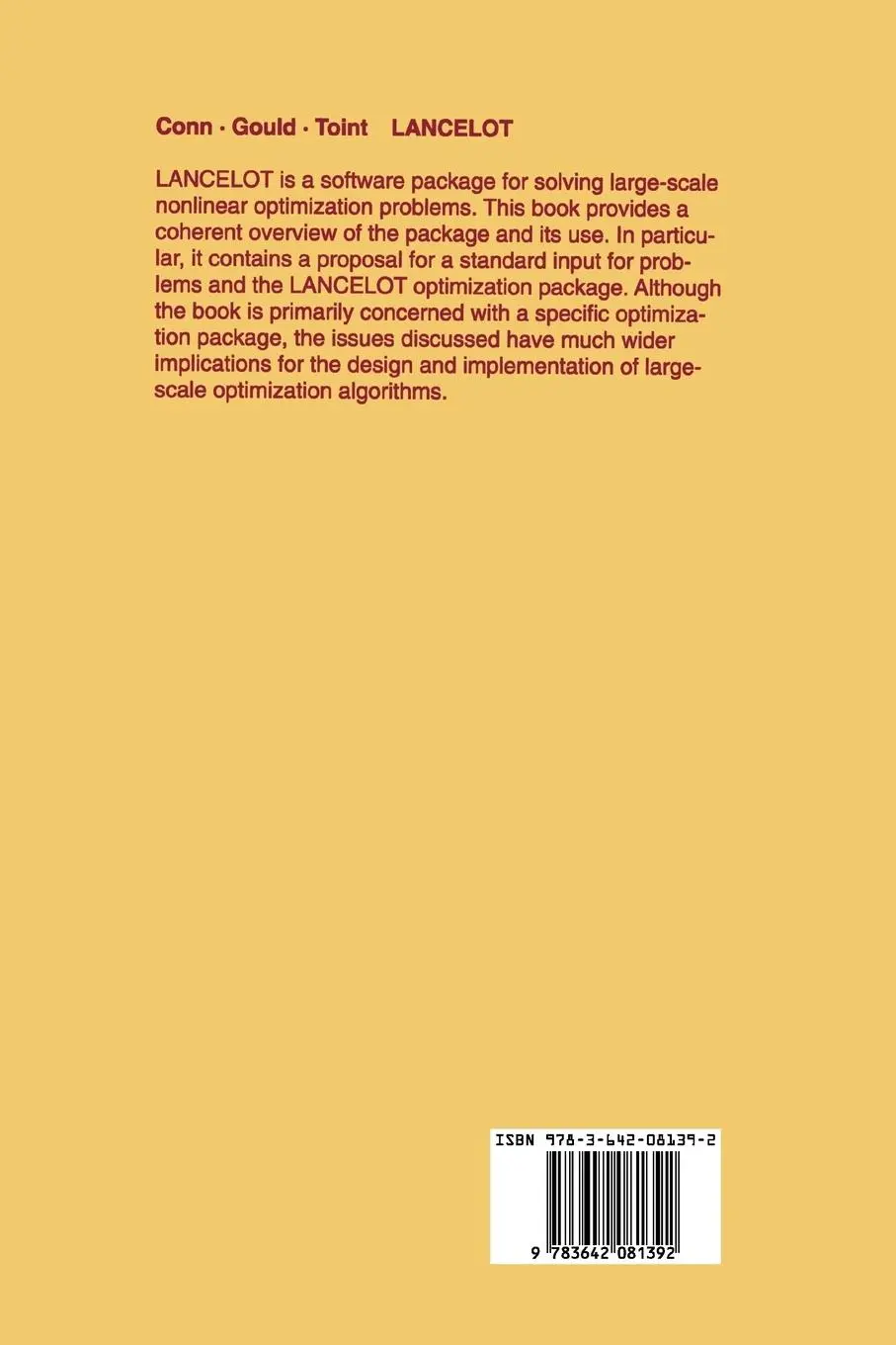 Rückseite: 9783642081392 | Lancelot | A. R. Conn (u. a.) | Taschenbuch | XX | Englisch | 2010