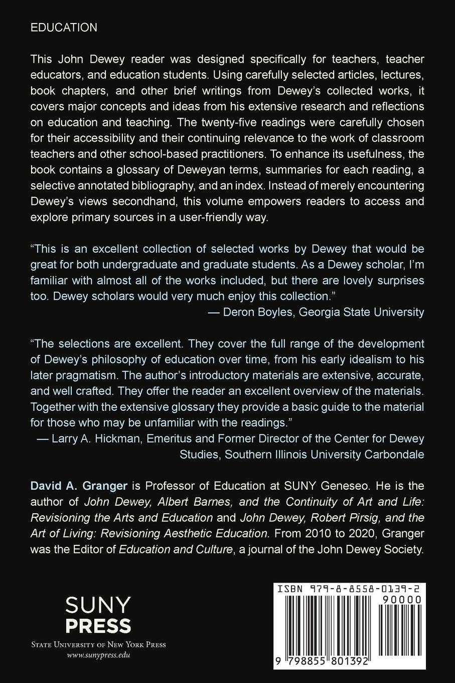 Rückseite: 9798855801392 | John Dewey | A Reader for Teachers and Education Students | Granger